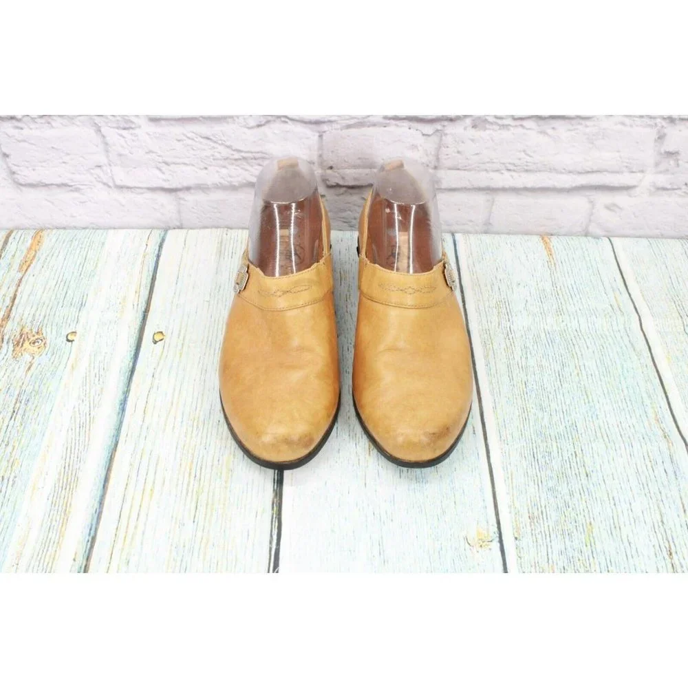 Ariat Tan Leather Slip On Casual Clogs Shoes Size 9.5 B - Picture 5 of 9